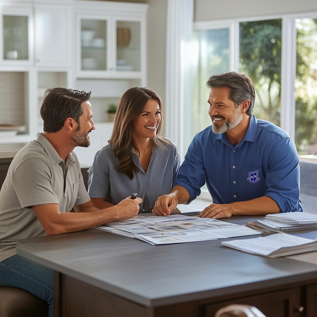 Window Depot USA Sales Staff Meeting with a Couple.